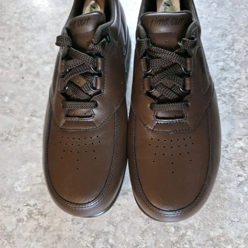 SAS Time Out Shoes Brown Leather Comfort Lace Up Sneakers Mens‎ Size 8 M New